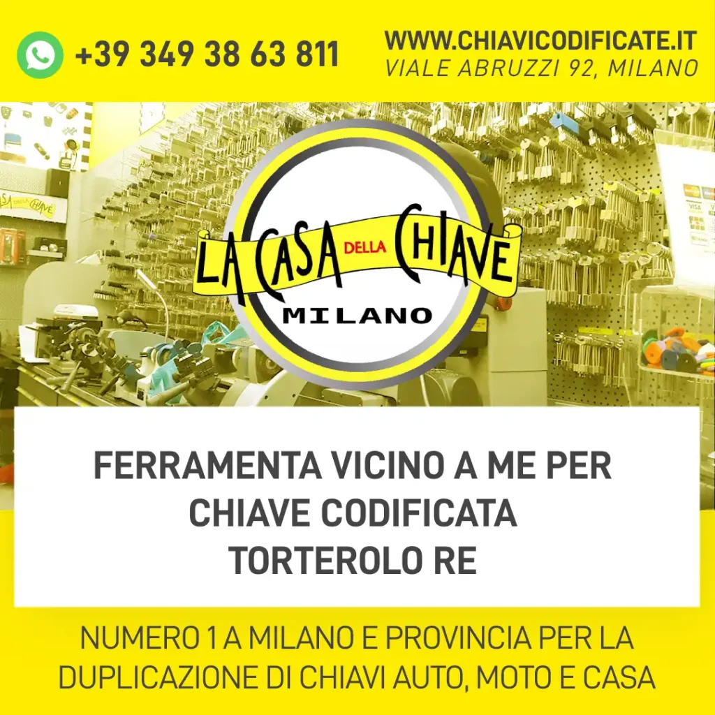 FERRAMENTA VICINO A ME PER CHIAVE CODIFICATA TORTEROLO RE
