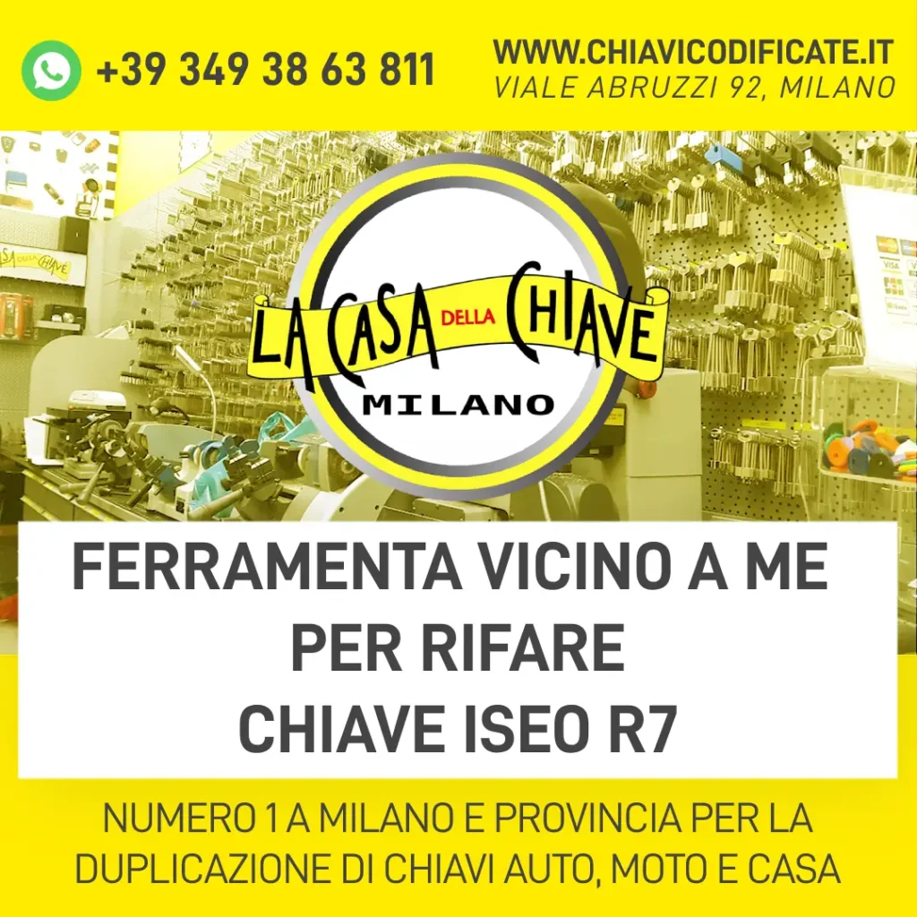 FERRAMENTA VICINO A ME PER RIFARE CHIAVE ISEO R7