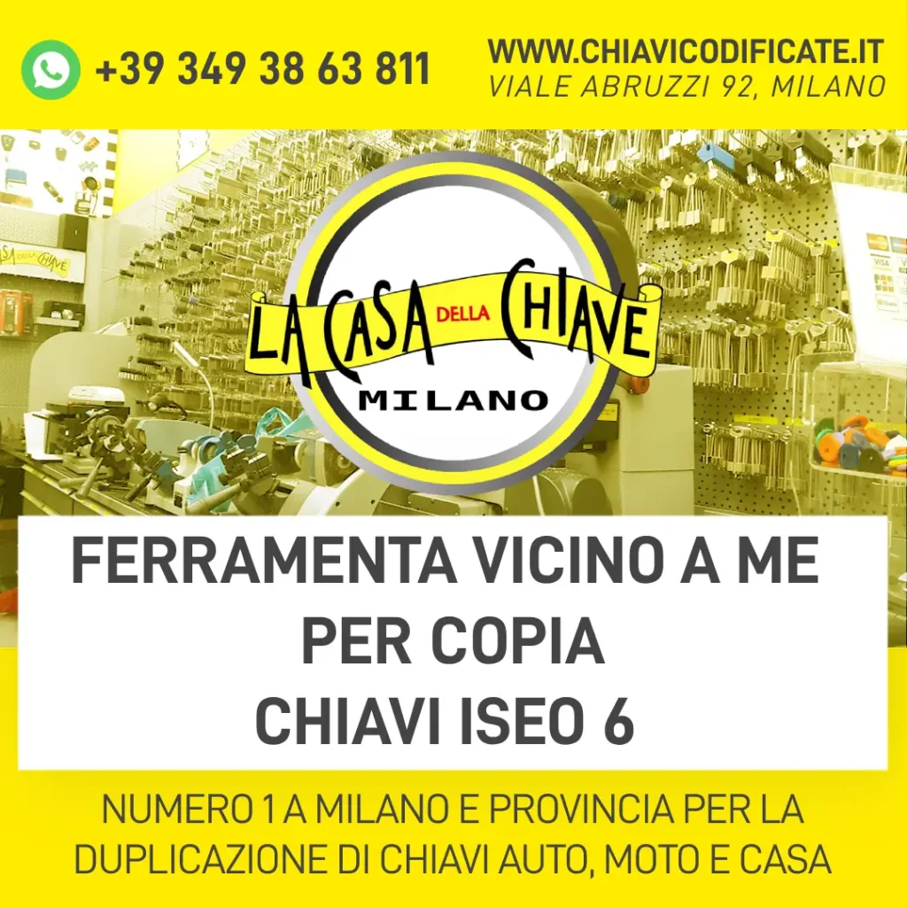FERRAMENTA VICINO A ME PER COPIA CHIAVI ISEO 6