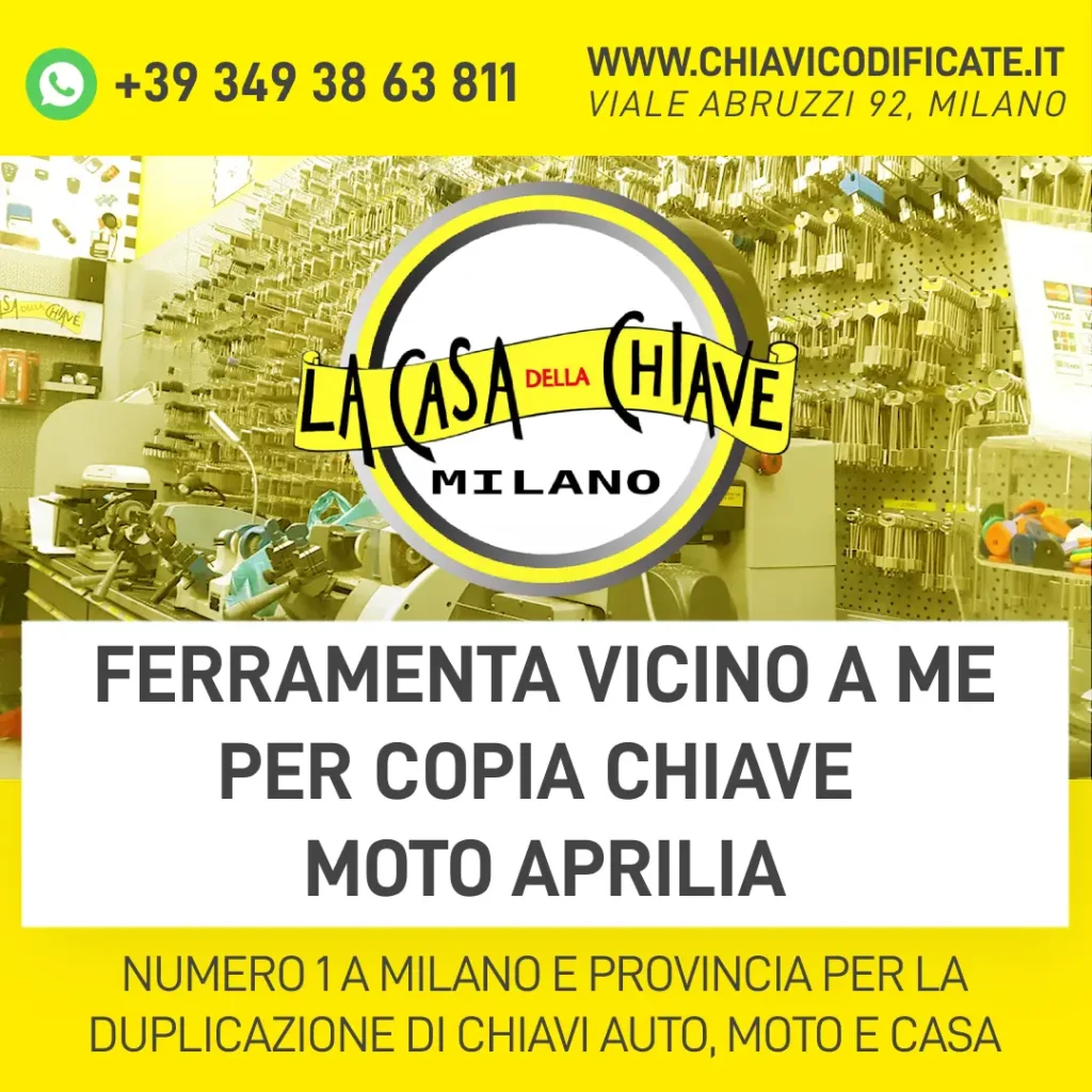 FERRAMENTA VICINO A ME PER COPIA CHIAVE MOTO APRILIA