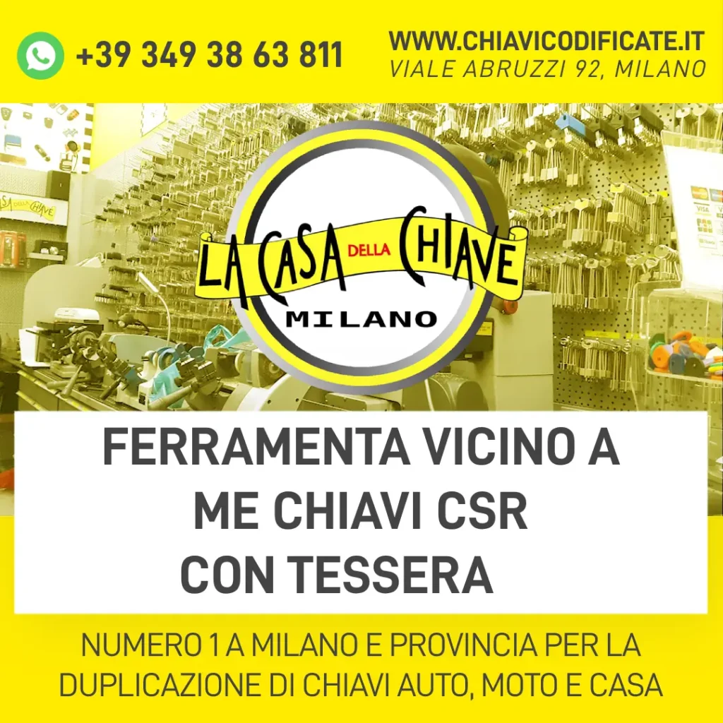 FERRAMENTA VICINO A ME CHIAVI ISEO CSR CON TESSERA