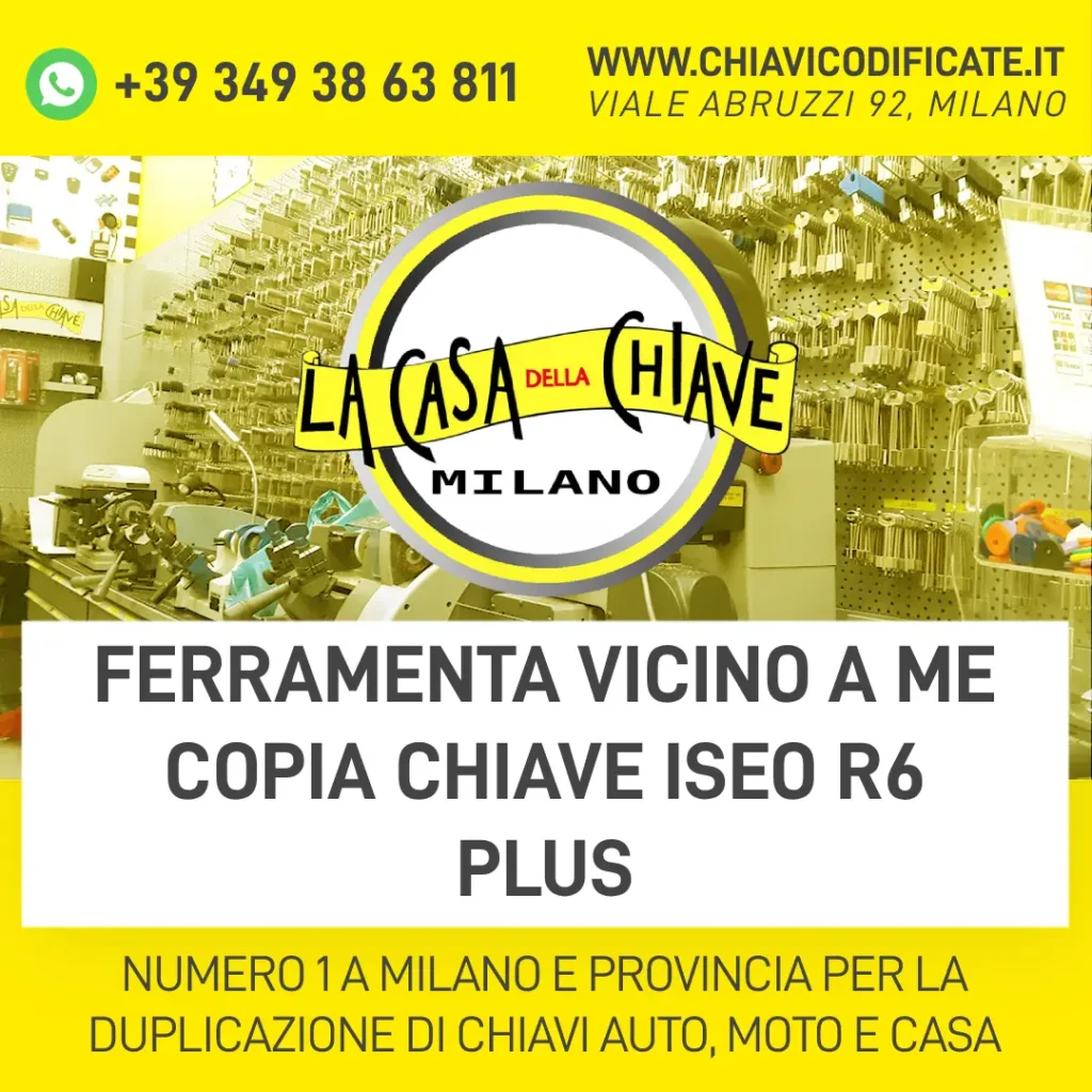 FERRAMENTA VICINO A ME COPIA CHIAVE ISEO R 6 PLUS 