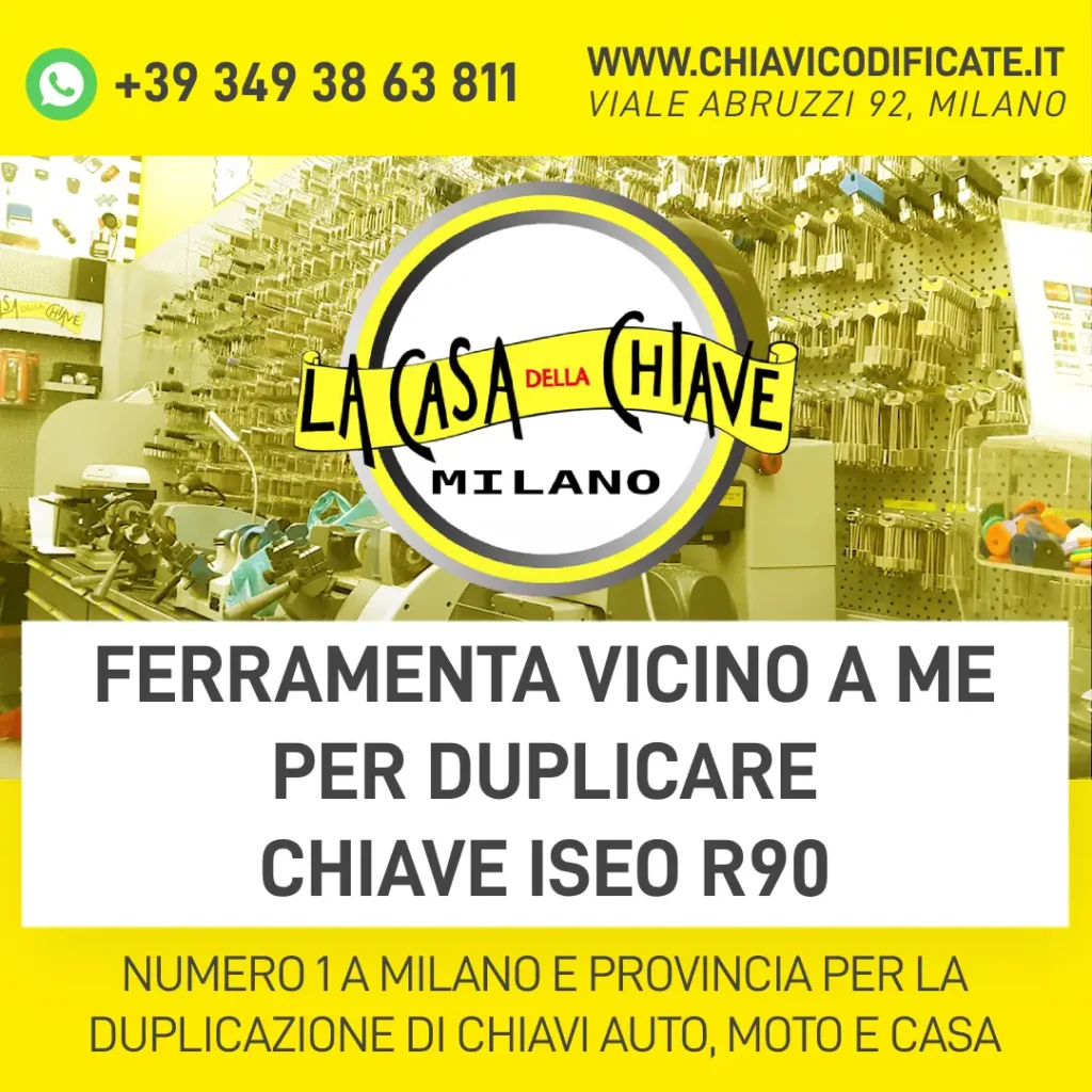 FERRAMENTA VICINO A ME PER DUPLICATO CHIAVI ISEO R90