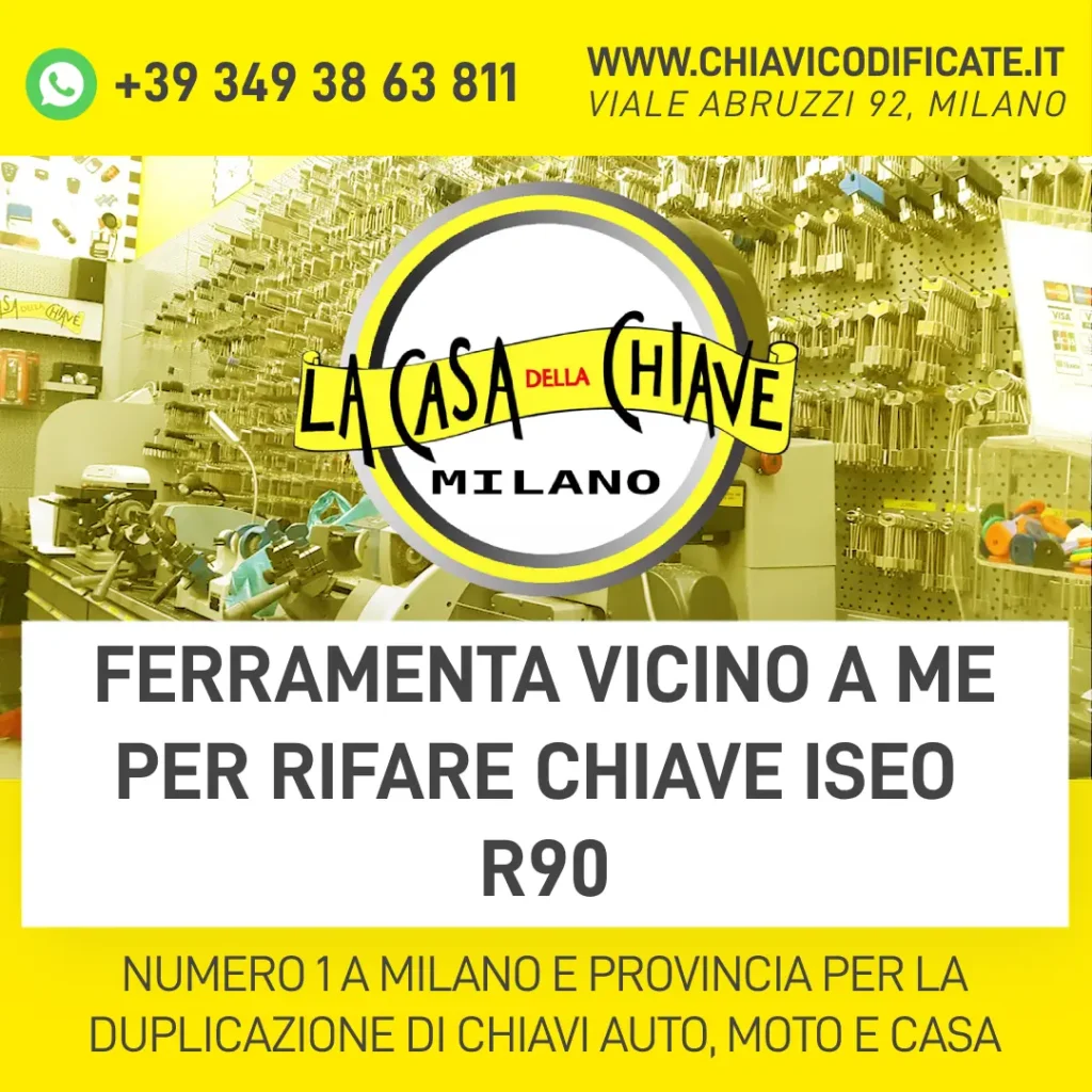 FERRAMENTA VICINO A ME PER RIFARE CHIAVE ISEO R90