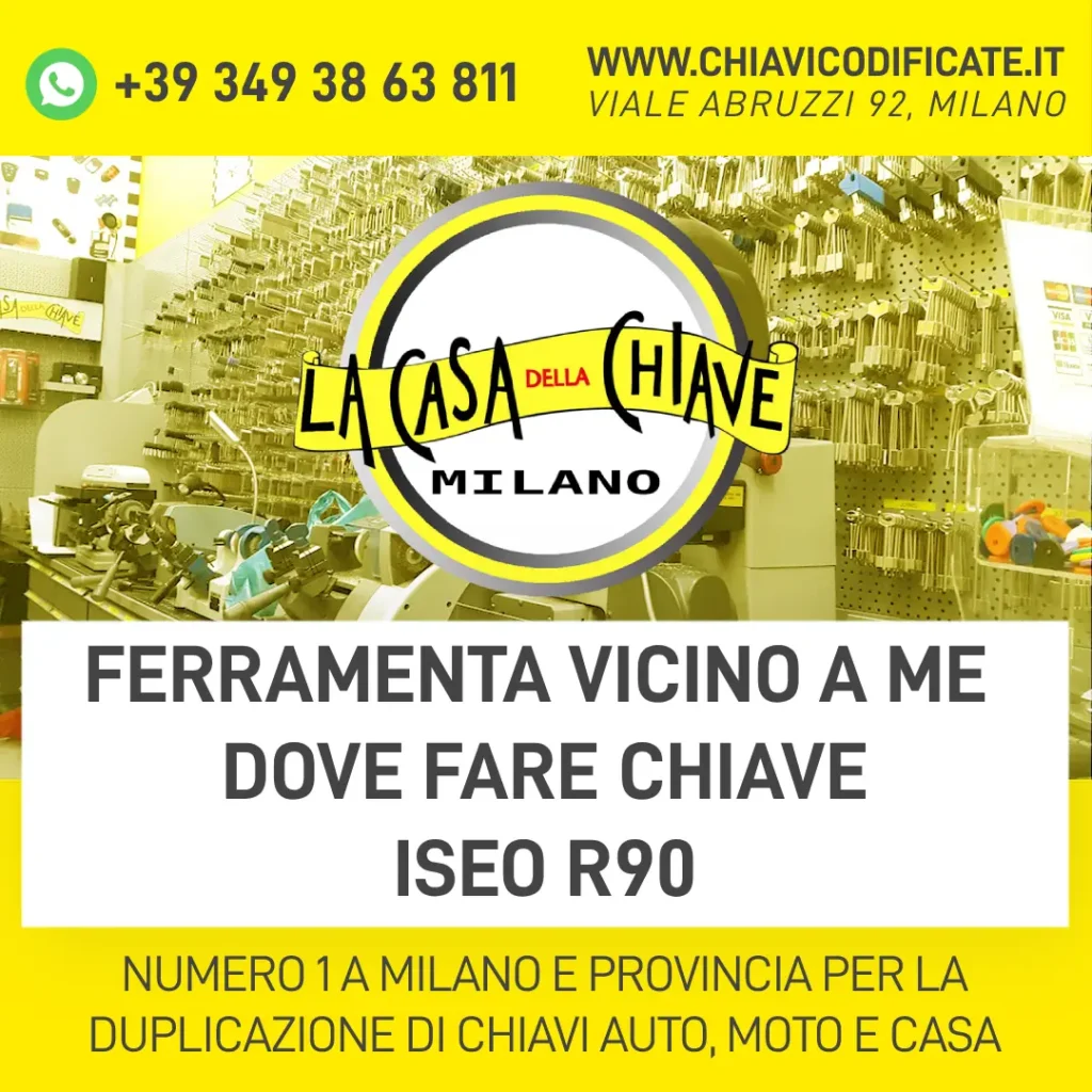 FERRAMENTA VICINO A ME DOVE FARE CHIAVE ISEO R90