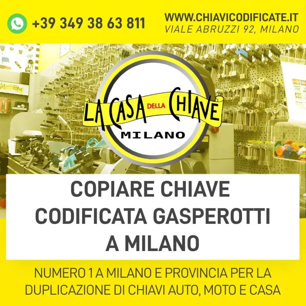 COPIARE CHIAVE CODIFICATA GASPEROTTI A MILANO
