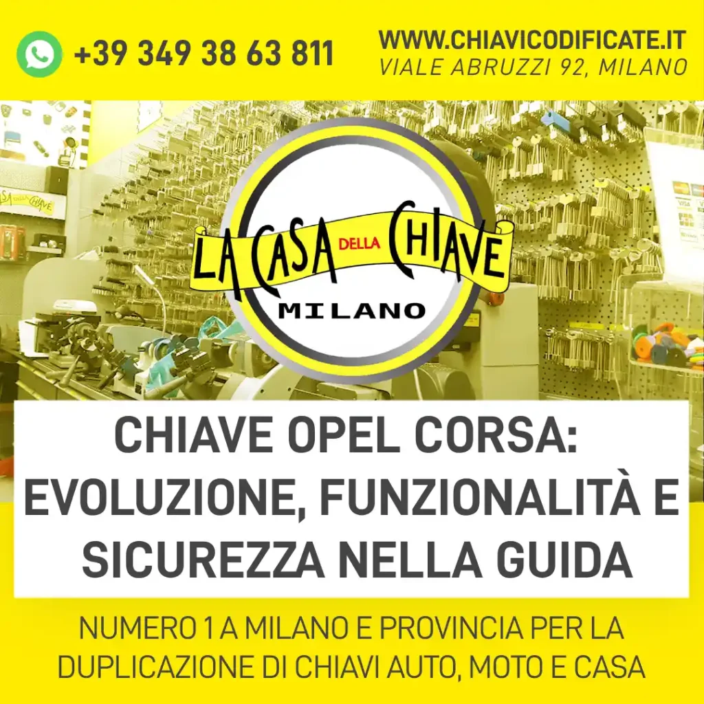 Chiave Opel Corsa evoluzione, funzionalità e sicurezza nella guida