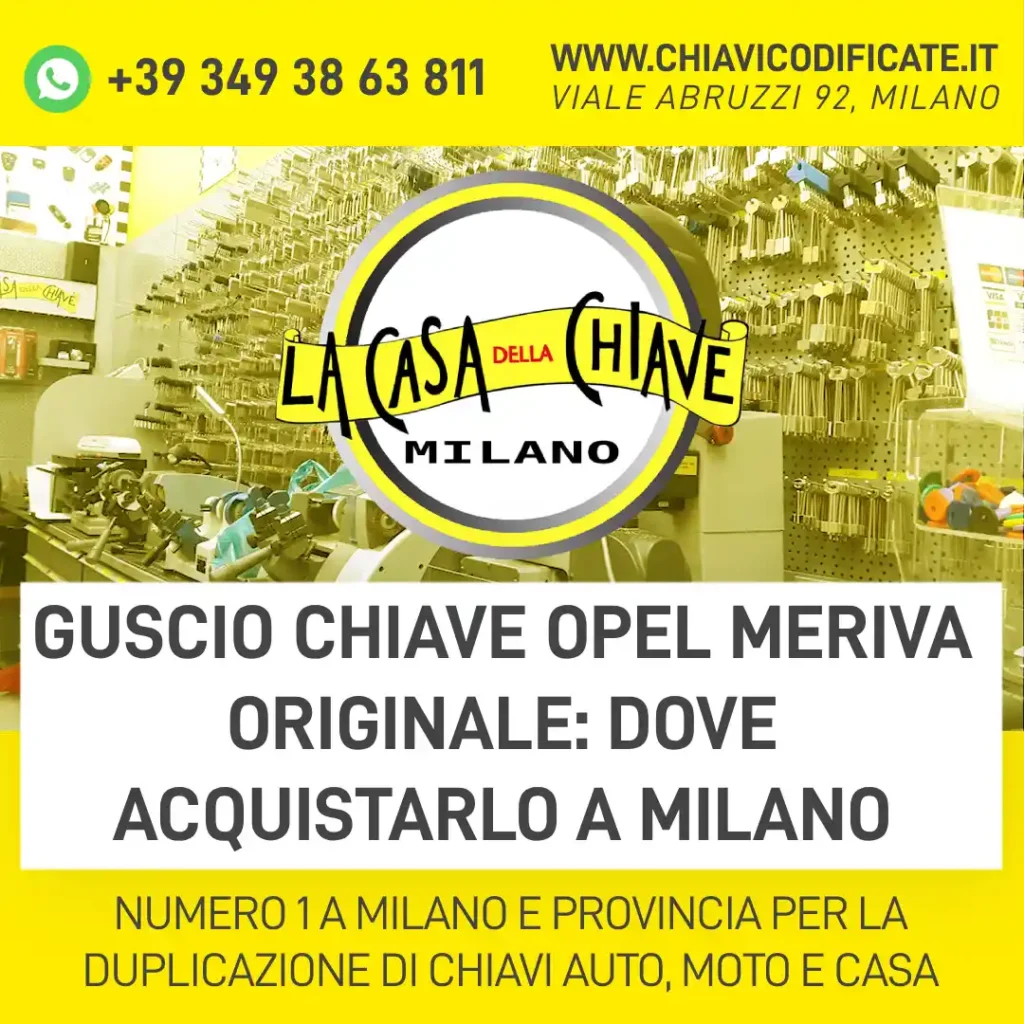 Guscio chiave Opel Meriva originale dove acquistarlo a Milano