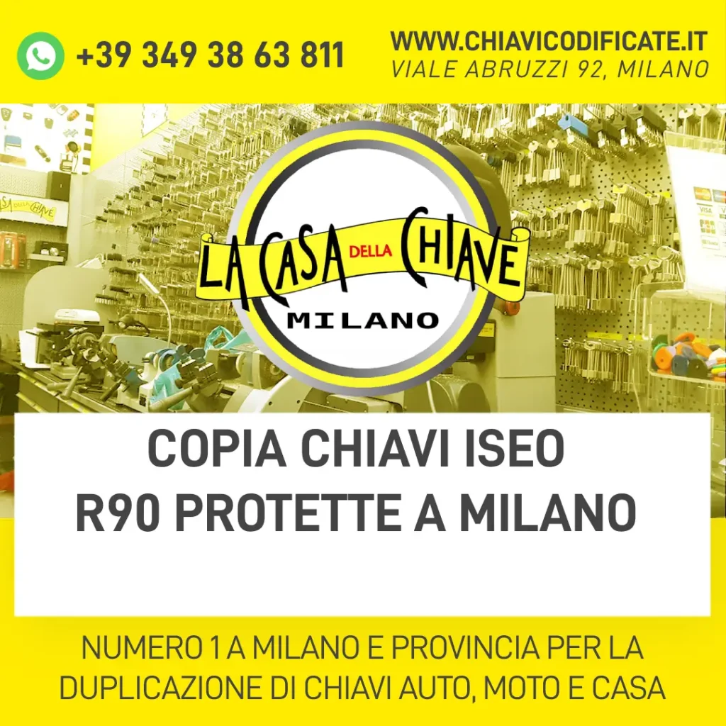 COPIA CHIAVI ISEO R90 PROTETTE A MILANO