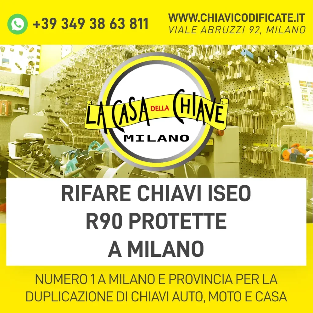 RIFARE CHIAVI ISEO R90 PROTETTE A MILANO