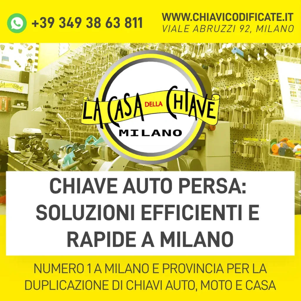 Chiave auto persa soluzioni efficienti e rapide a Milano
