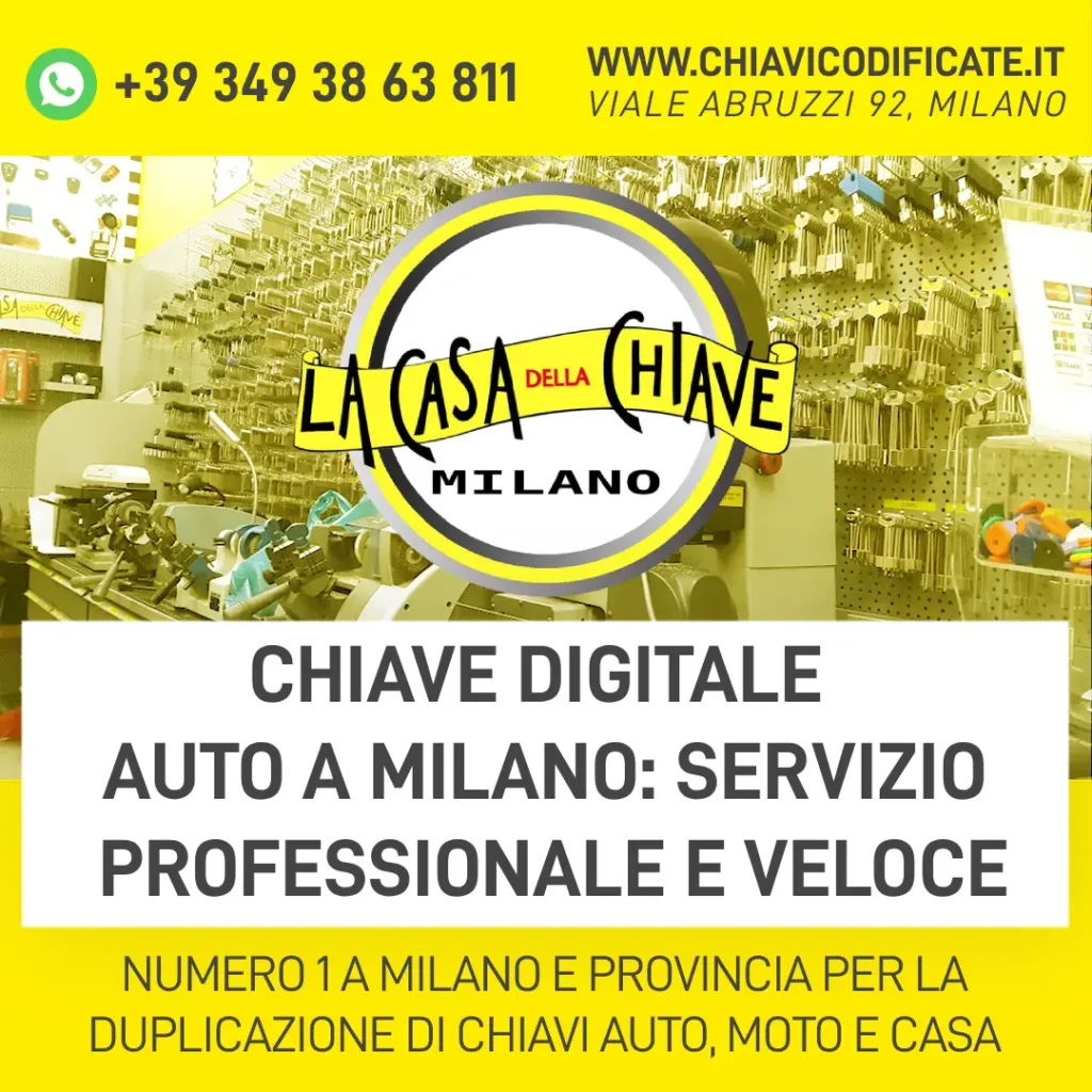 Chiave digitale auto a Milano servizio professionale e veloce