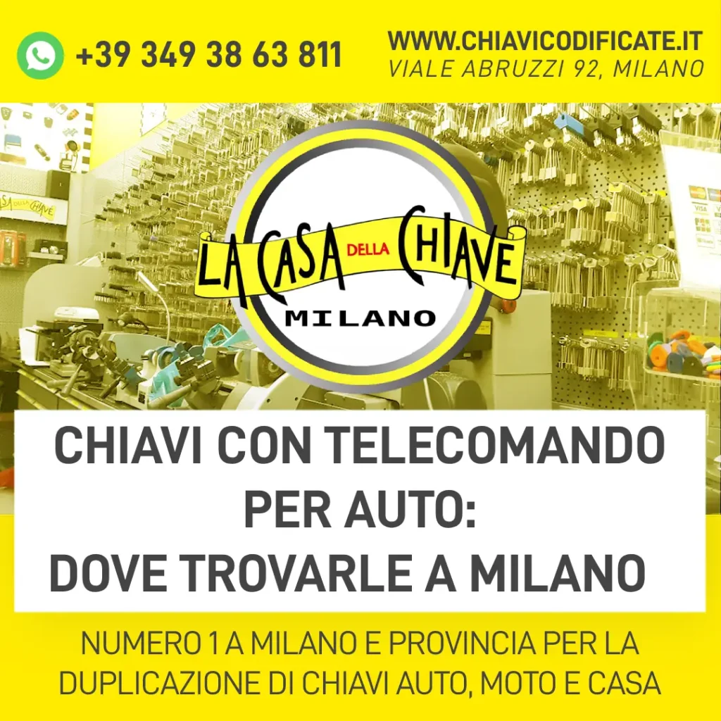 Chiavi con telecomando per auto dove trovarle a Milano