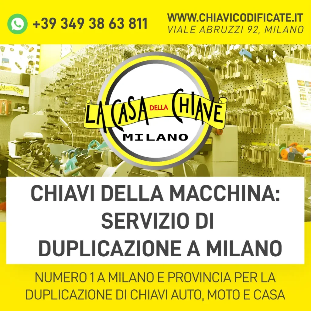 Chiavi della macchina servizio di duplicazione a Milano