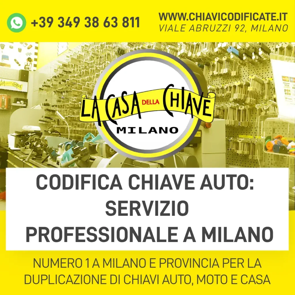 Codifica chiave auto: servizio professionale a Milano