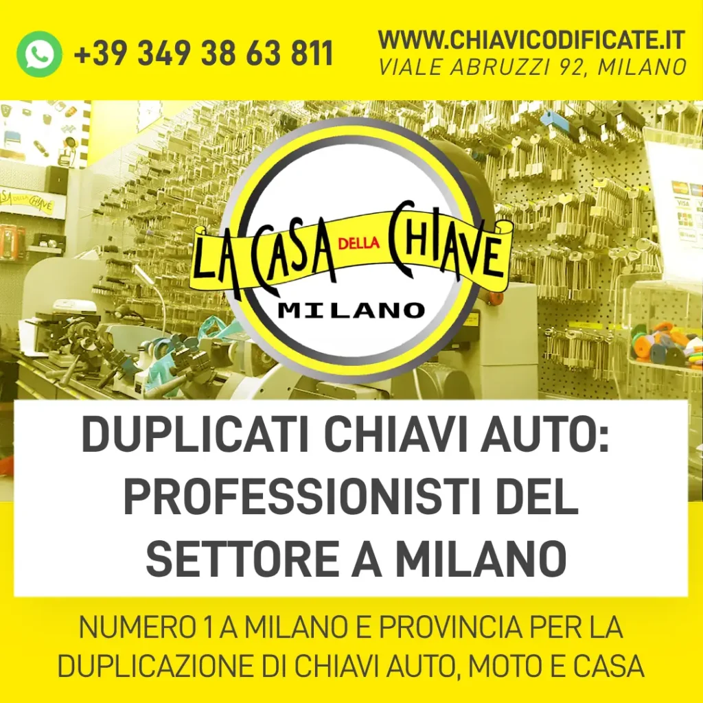 Duplicati chiavi auto professionisti del settore a Milano