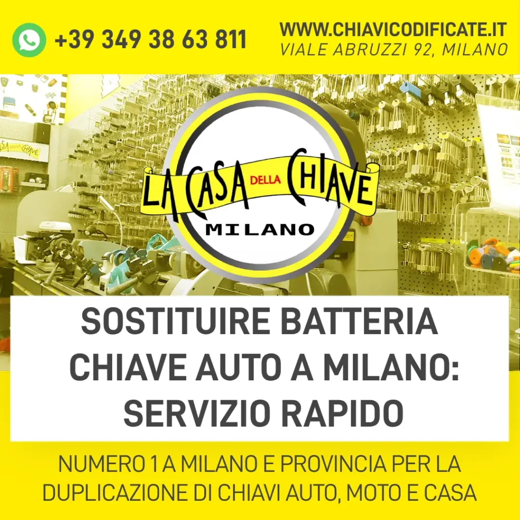Sostituire batteria chiave auto a Milano servizio rapido