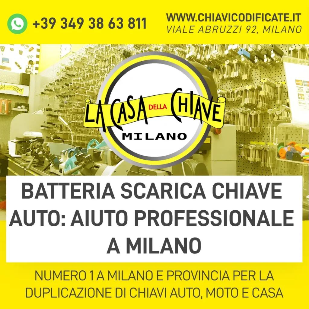 Batteria scarica chiave auto aiuto professionale a Milano