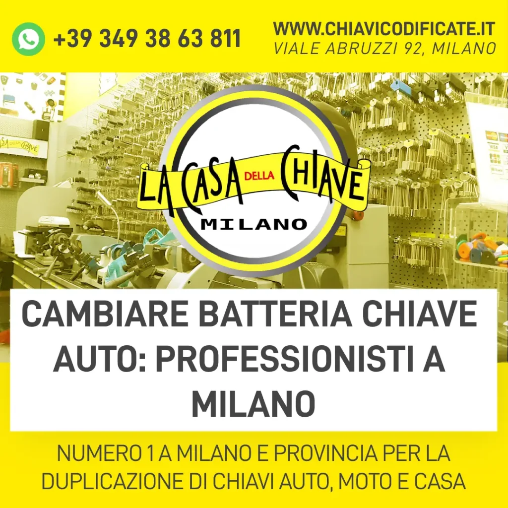 Cambiare batteria chiave auto professionisti a Milano