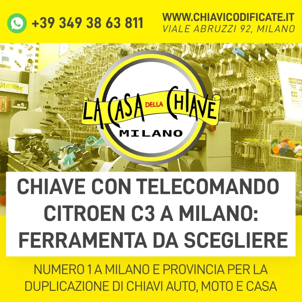 Chiave con telecomando Citroen C3 a Milano ferramenta da scegliere