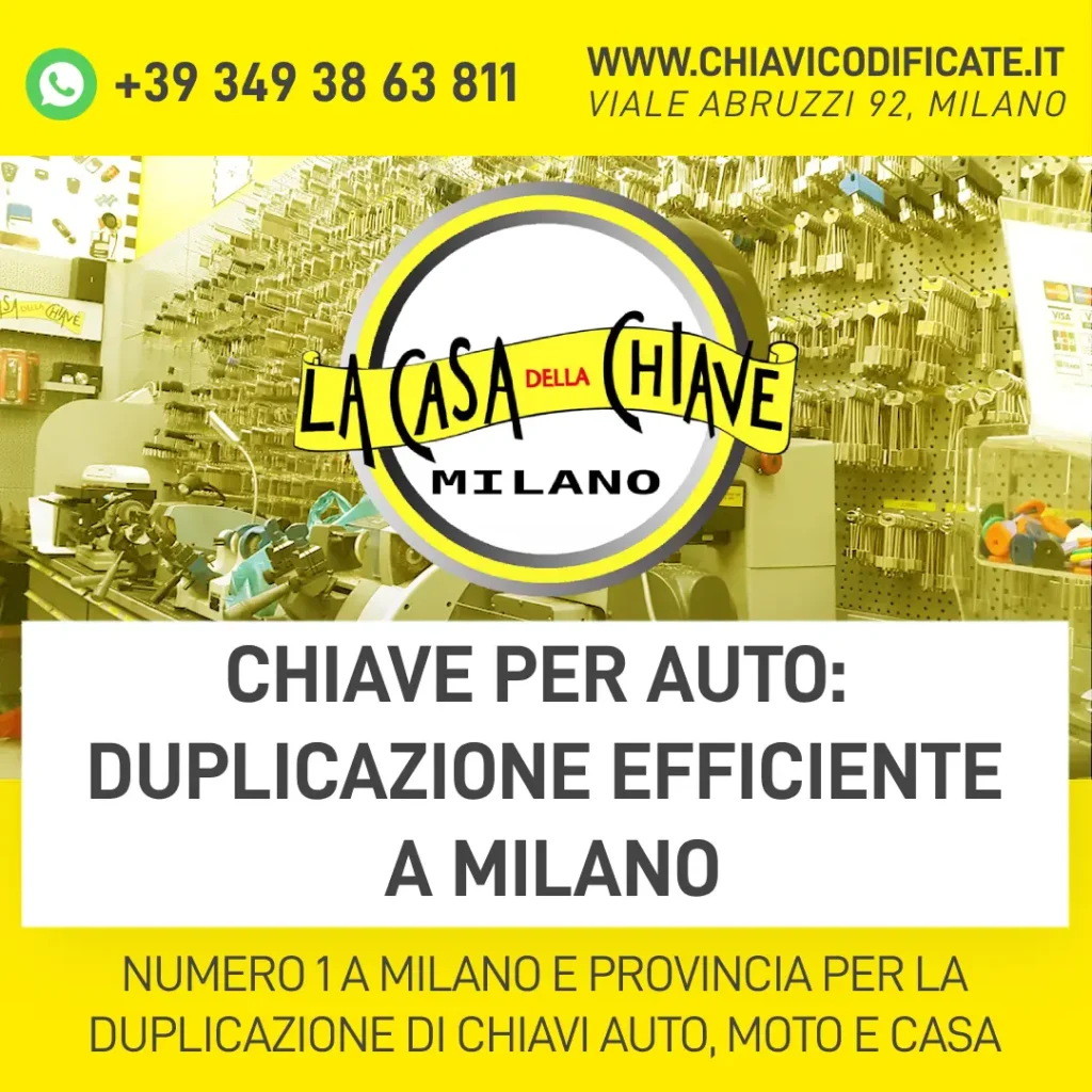 Chiave per auto duplicazione efficiente a Milano