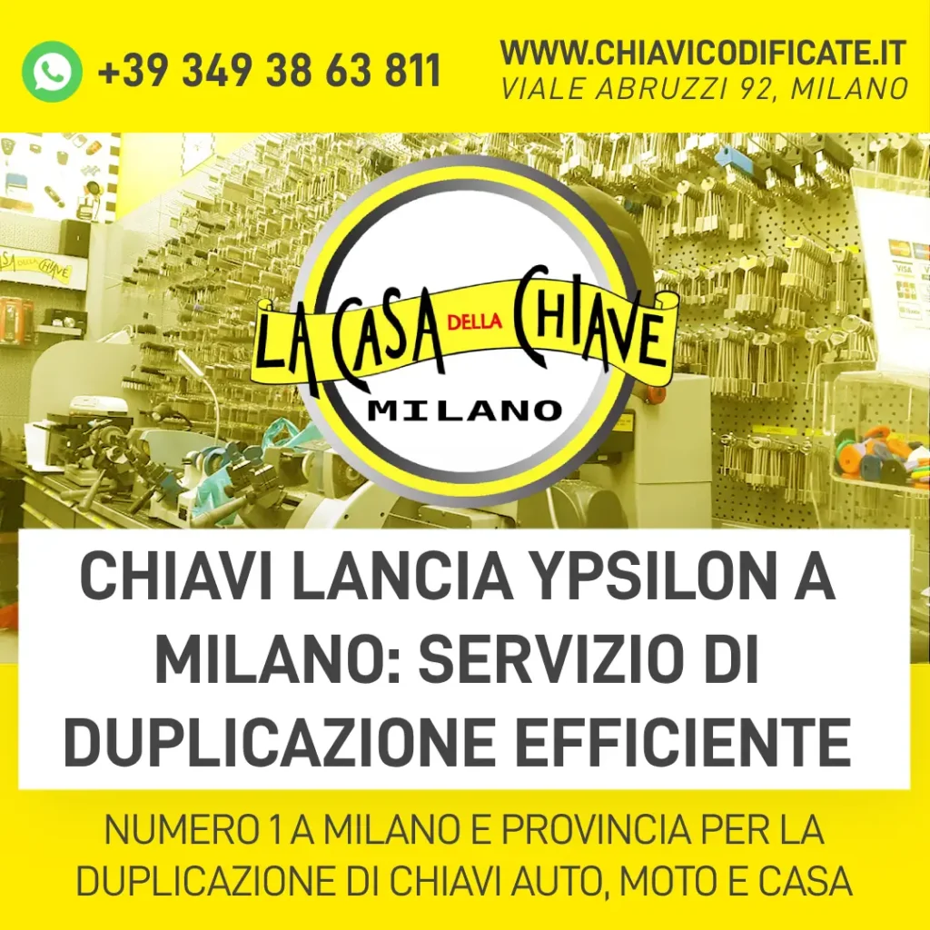 Chiavi Lancia Ypsilon a Milano servizio di duplicazione efficiente