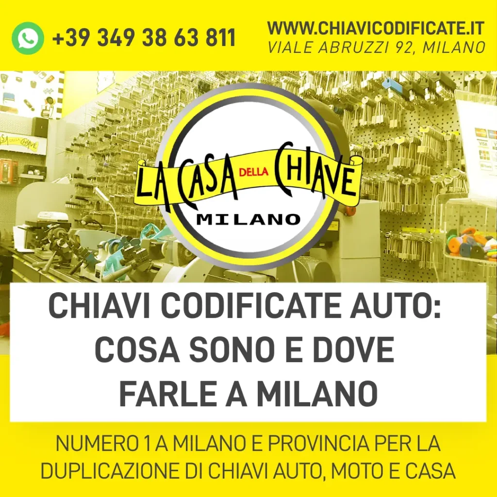 Chiavi codificate auto cosa sono e dove farle a Milano