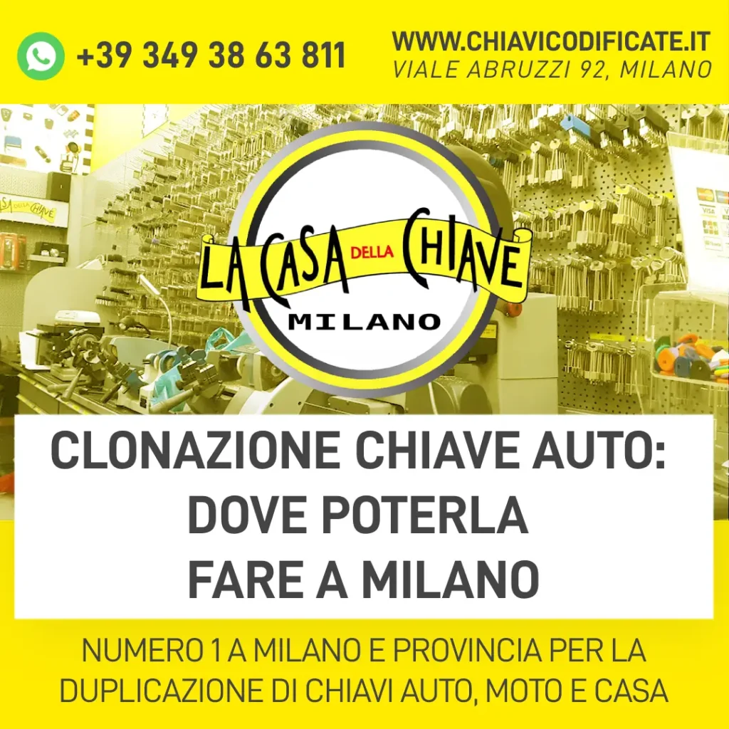 Clonazione chiave auto dove poterla fare a Milano