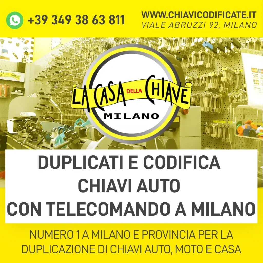 Duplicati e codifica chiavi auto con telecomando a Milano