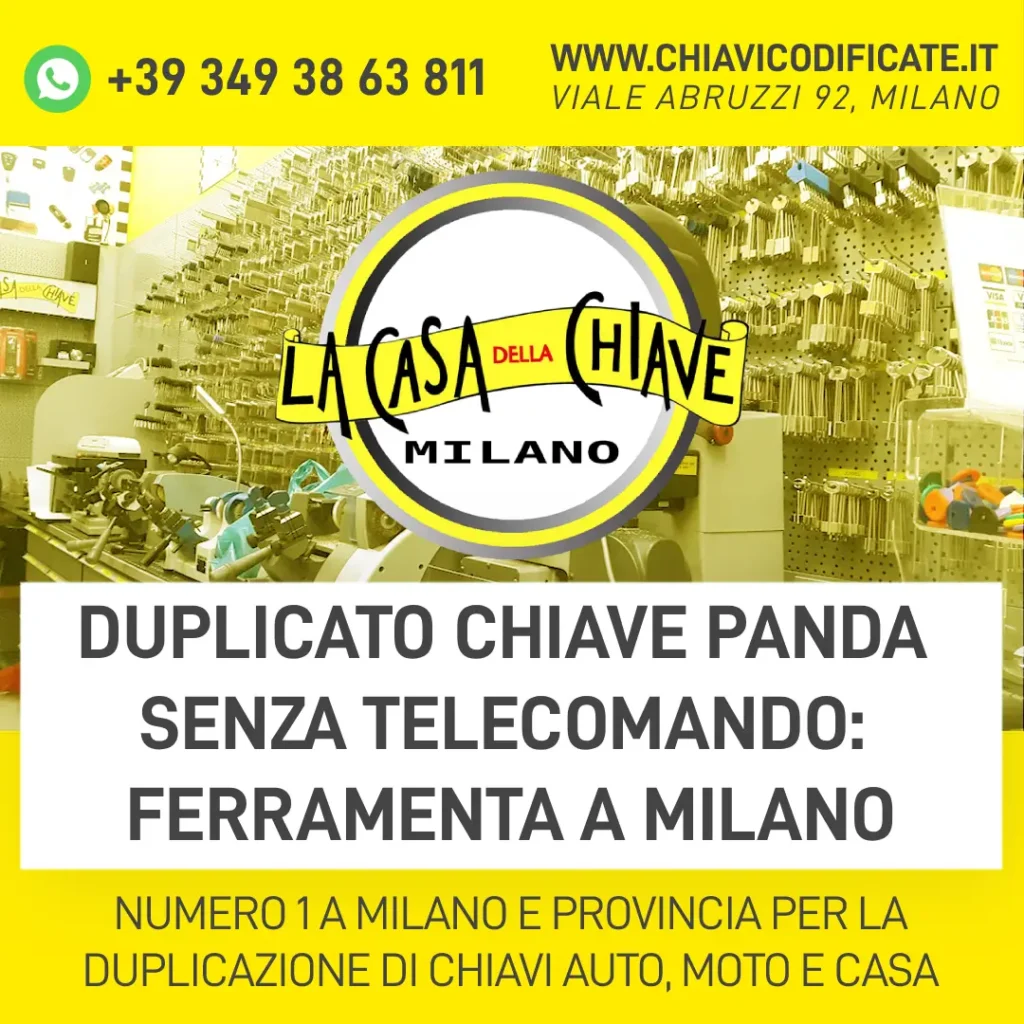 Duplicato chiave panda senza telecomando ferramenta a Milano