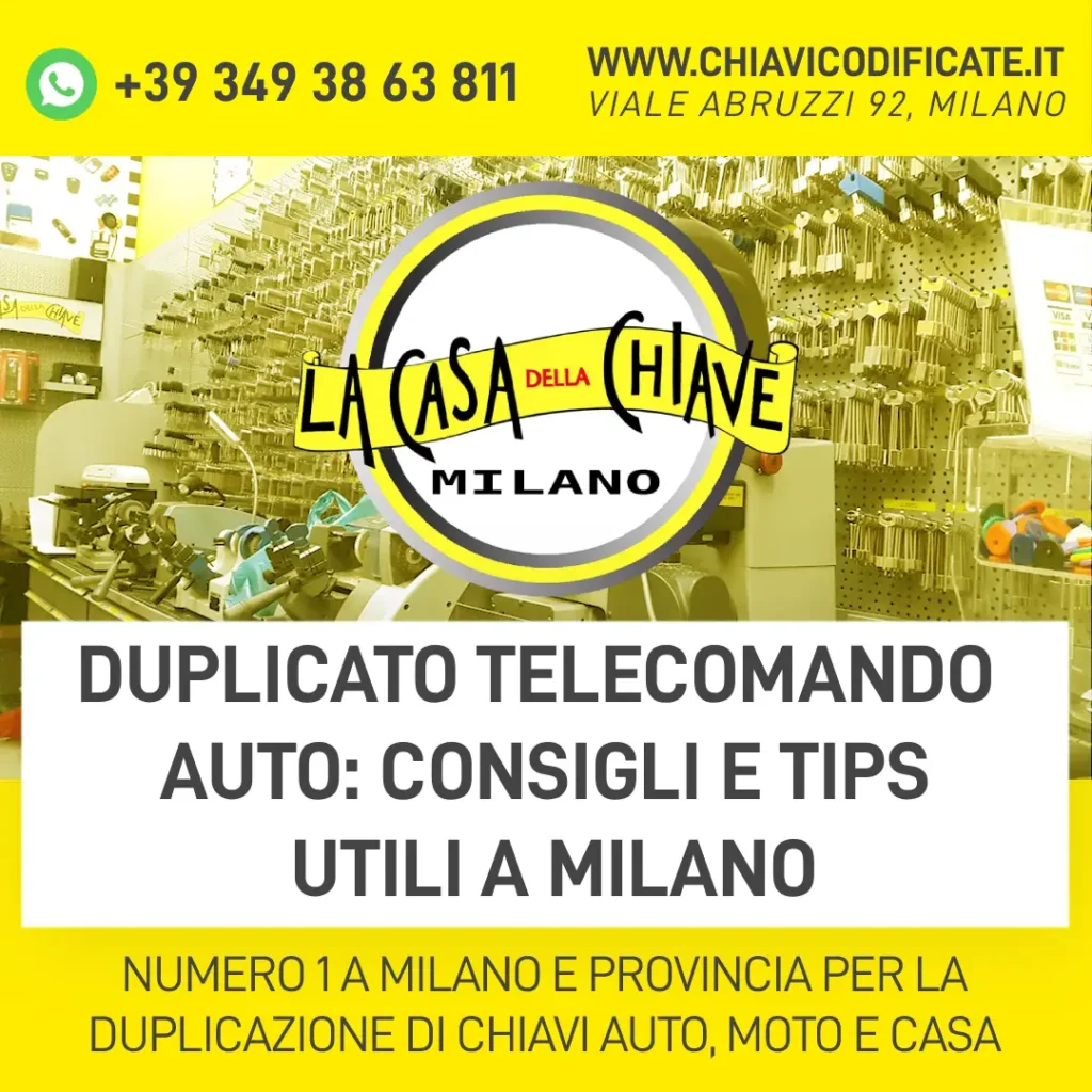 Duplicato telecomando auto consigli e tips utili a Milano