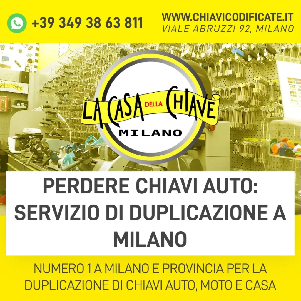 Perdere chiavi auto servizio di duplicazione a Milano