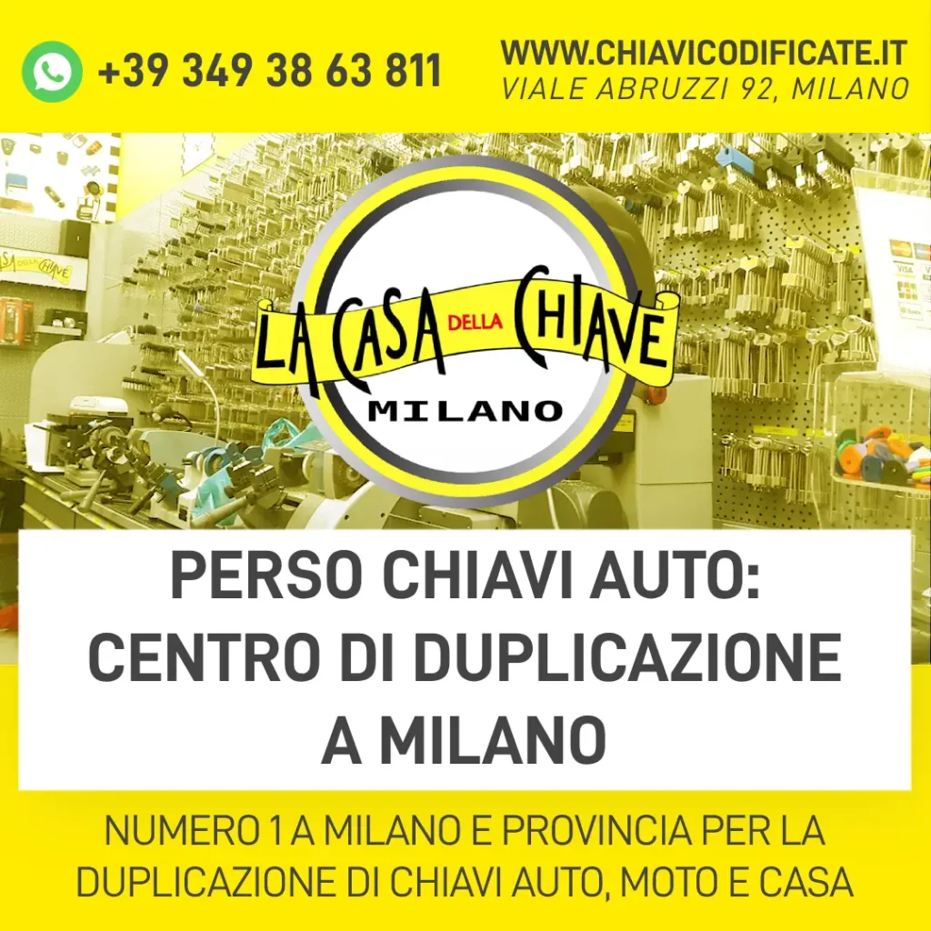 Perso chiavi auto centro di duplicazione a Milano