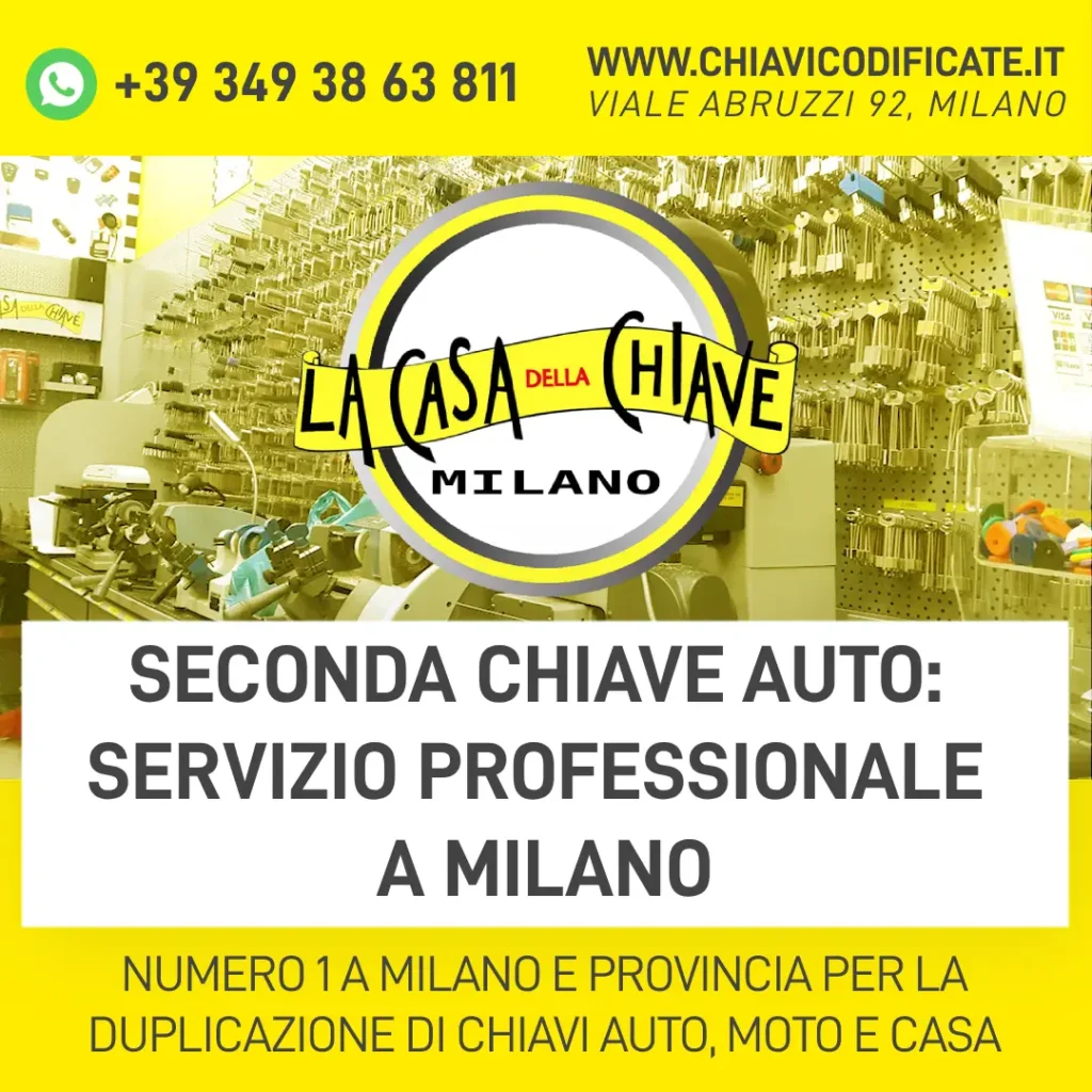 Seconda chiave auto servizio professionale a Milano