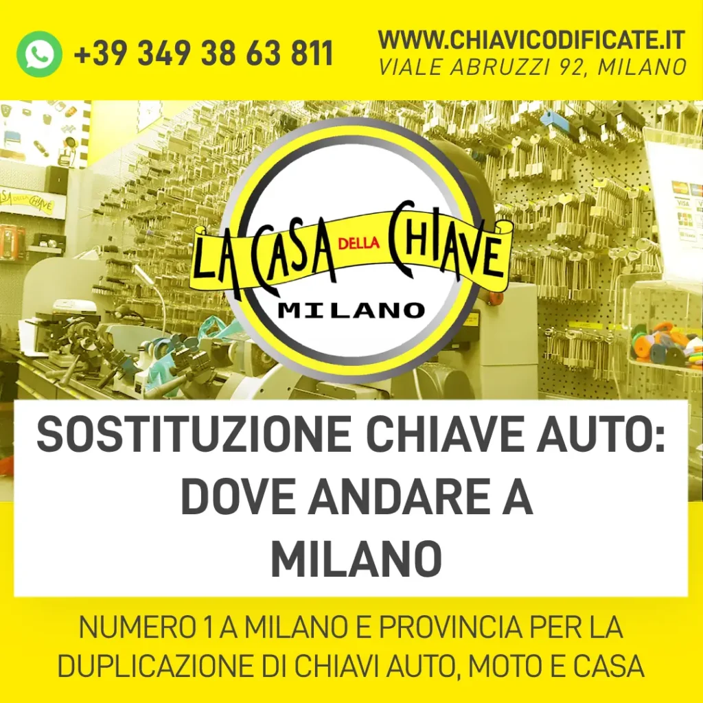 Sostituzione chiave auto dove andare a Milano