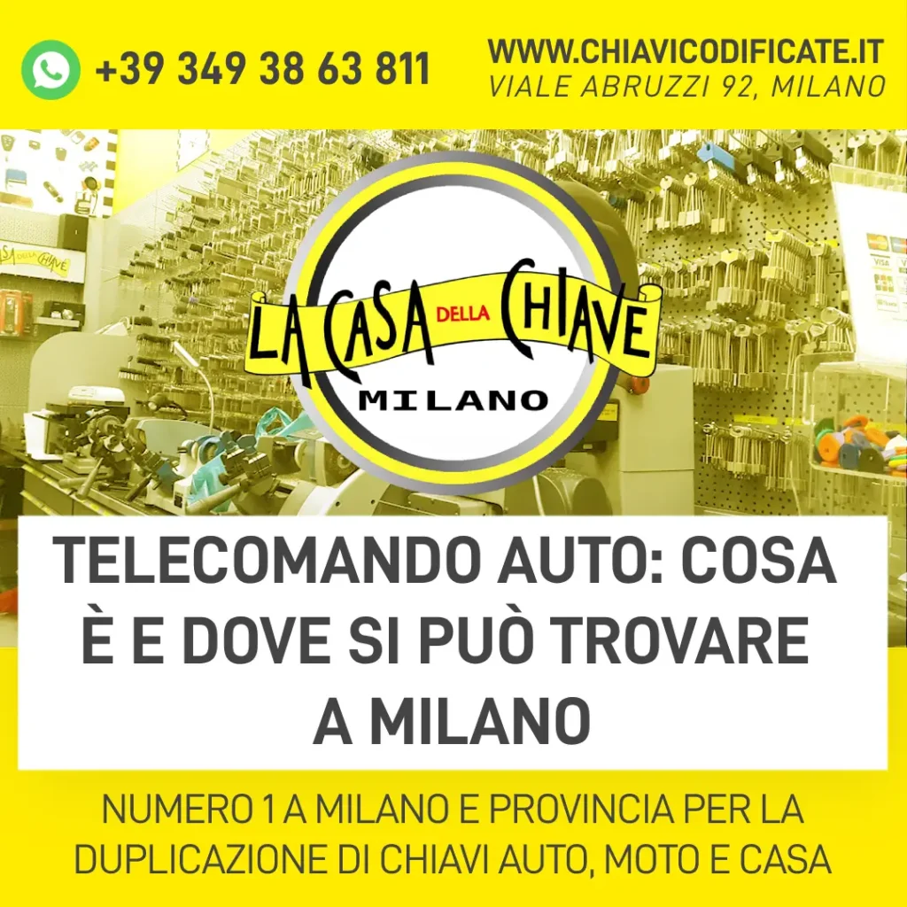 Telecomando auto cosa è e dove si può trovare a Milano