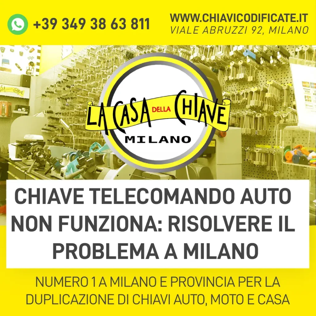 Chiave telecomando auto non funziona risolvere il problema a Milano
