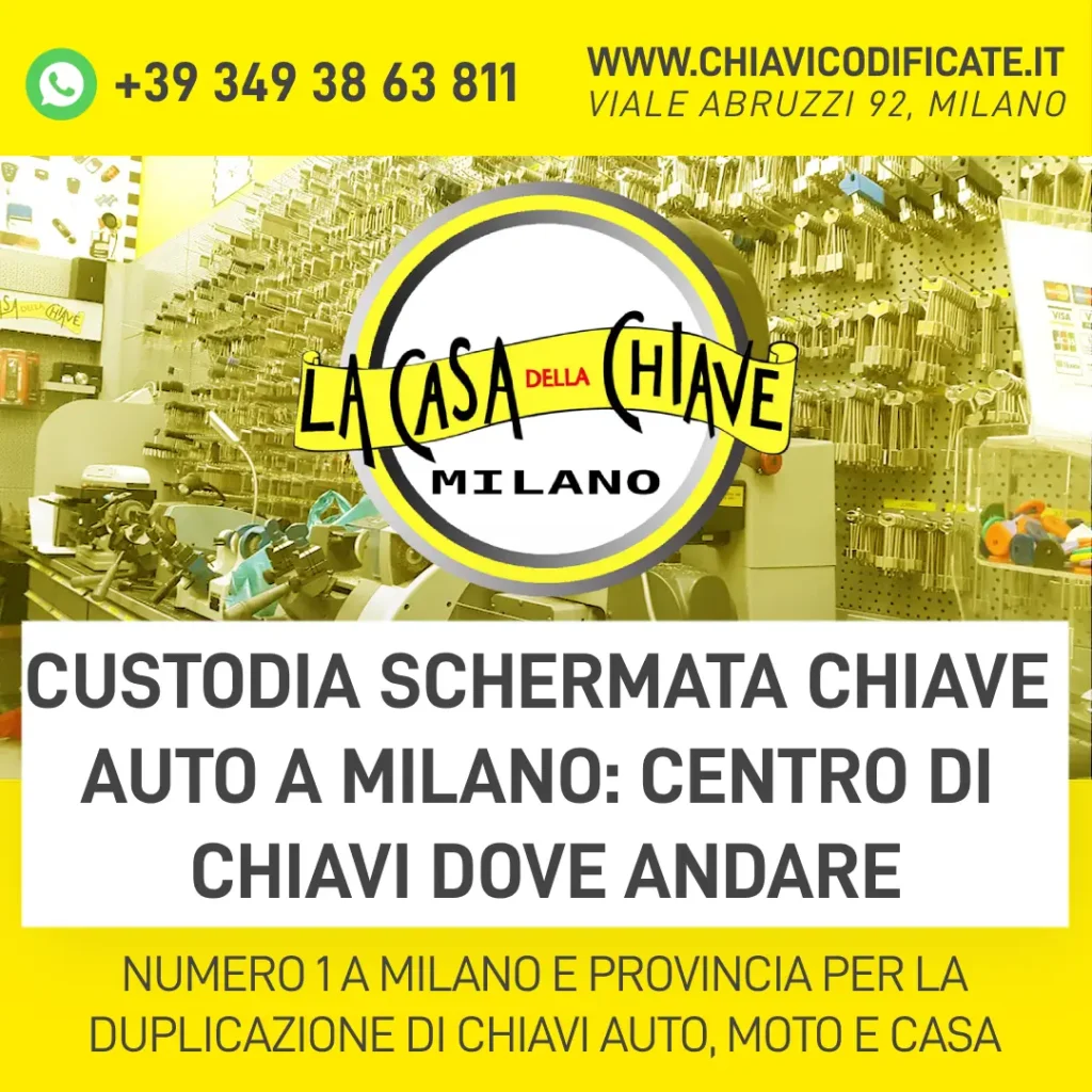 Custodia schermata chiave auto a Milano centro di chiavi dove andare