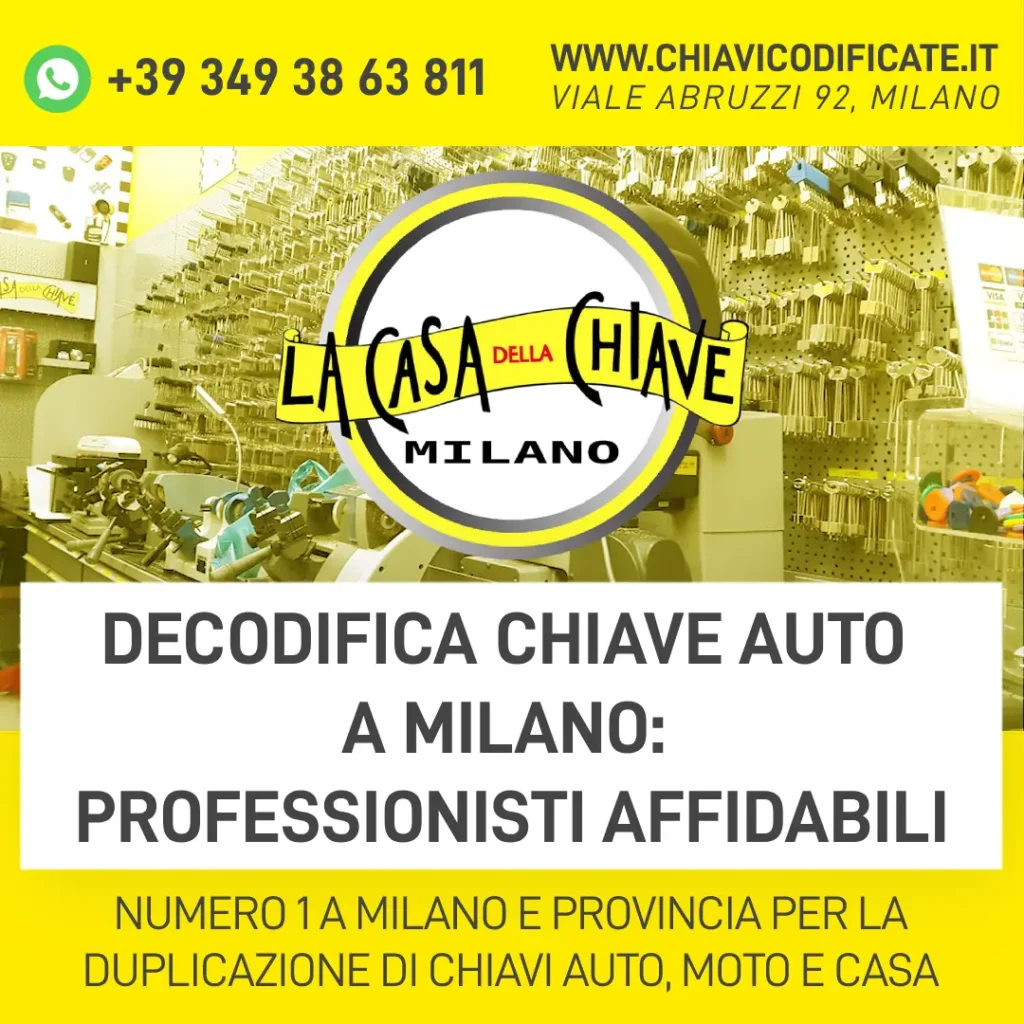 Decodifica chiave auto a milano professionisti affidabili