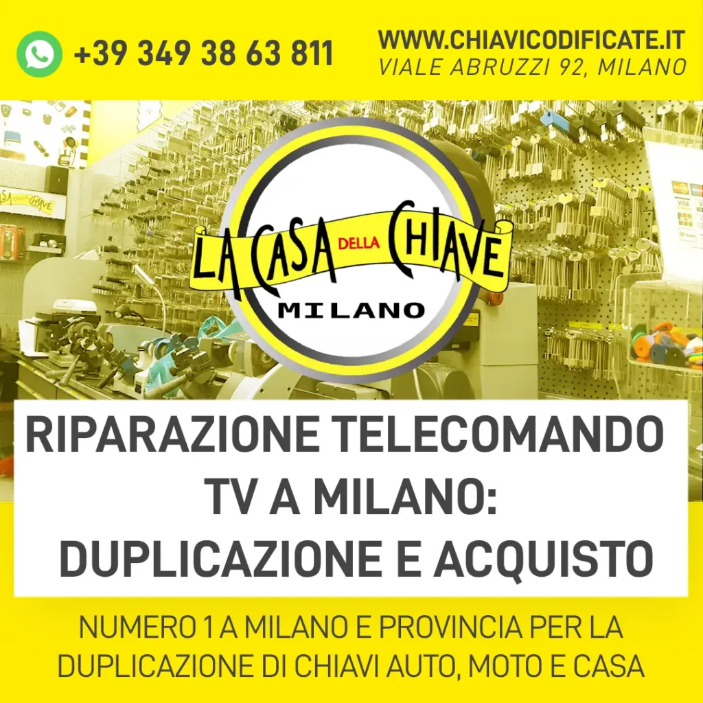 Riparazione telecomando TV a Milano duplicazione e acquisto