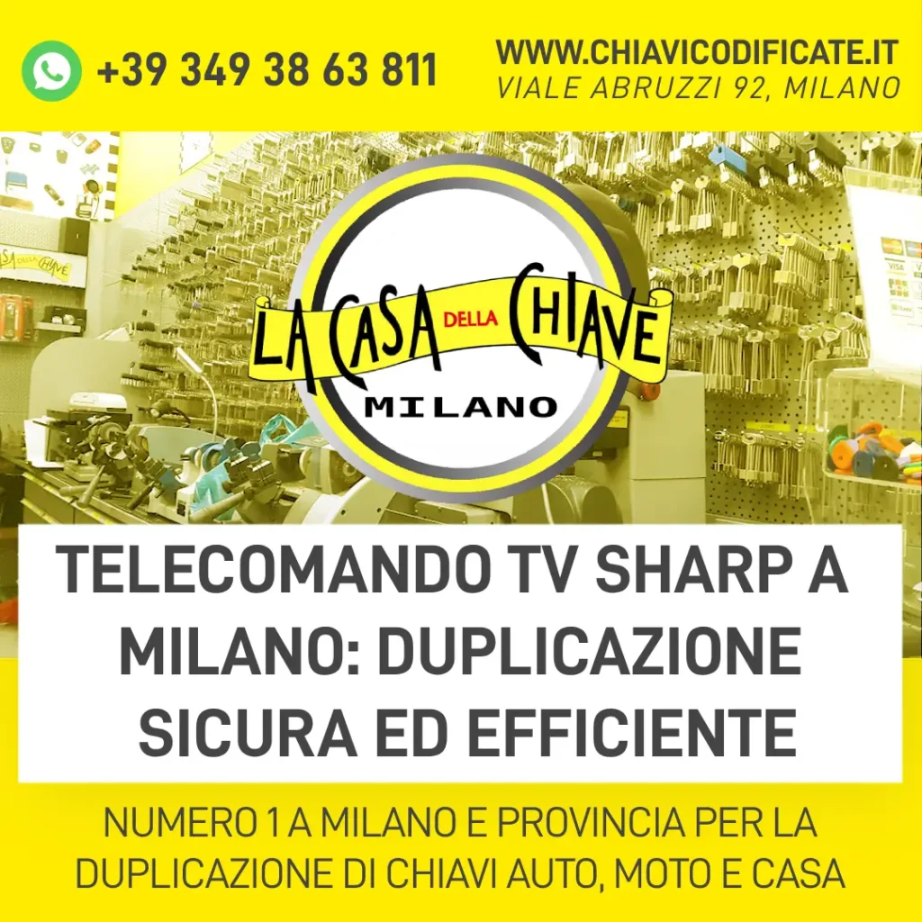 Telecomando TV Sharp a Milano duplicazione sicura ed efficiente