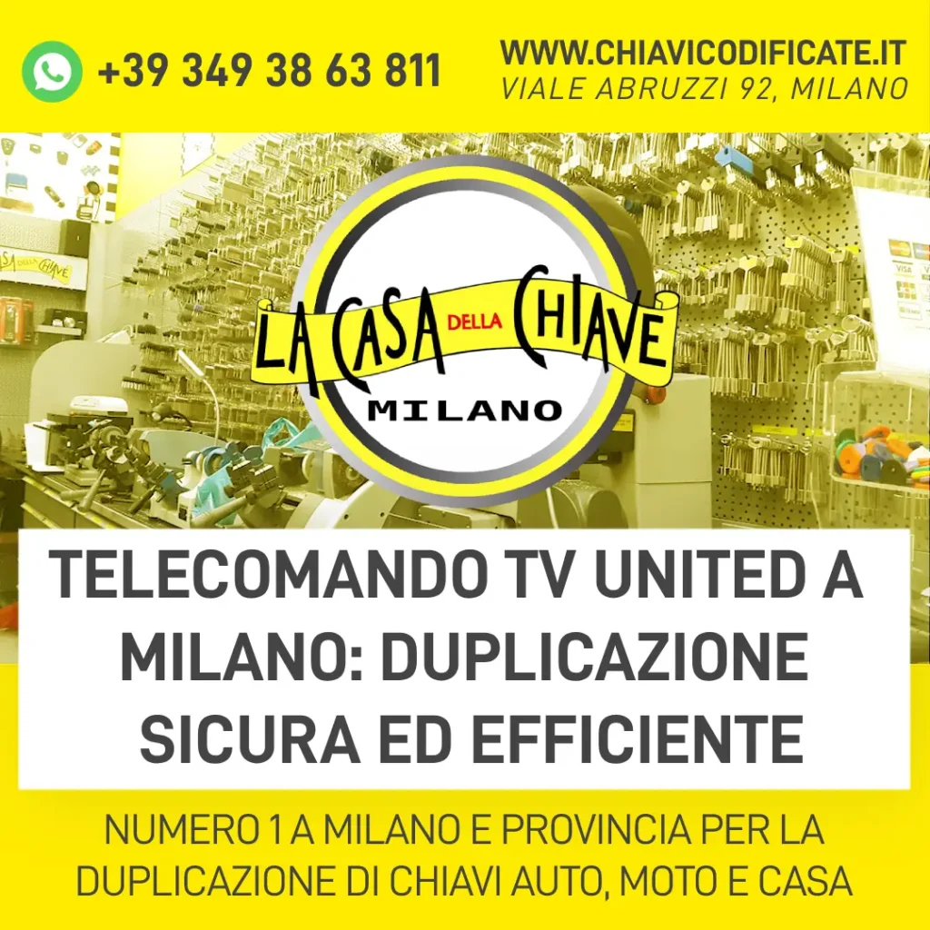 Telecomando TV United a Milano duplicazione sicura ed efficiente