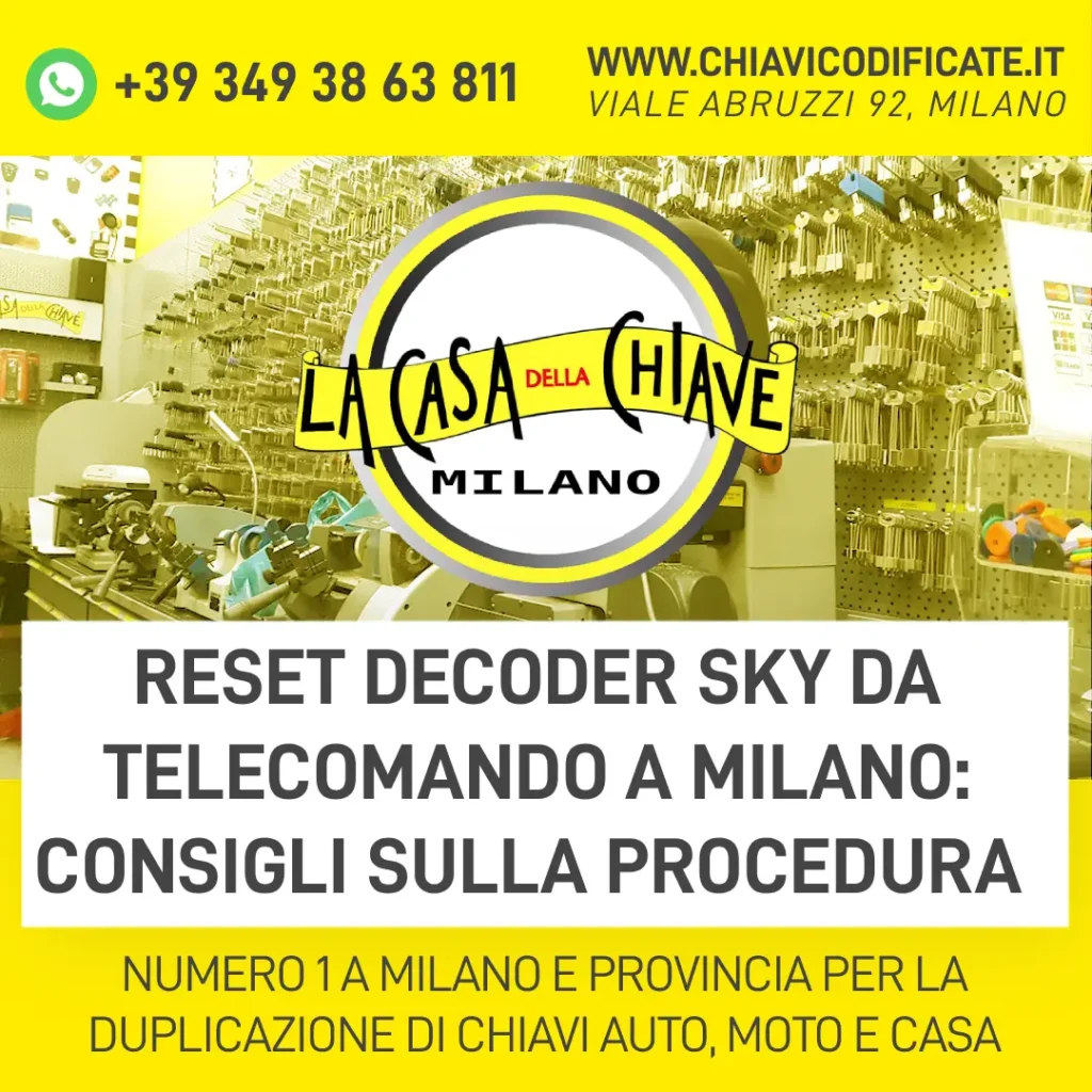Reset decoder Sky da telecomando a Milano consigli sulla procedura