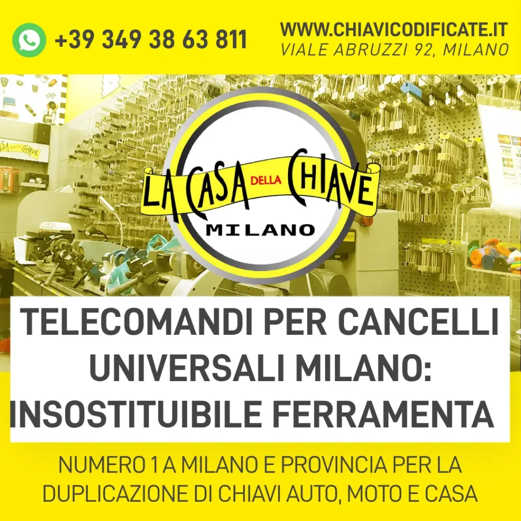 Telecomandi per cancelli universali Milano insostituibile ferramenta