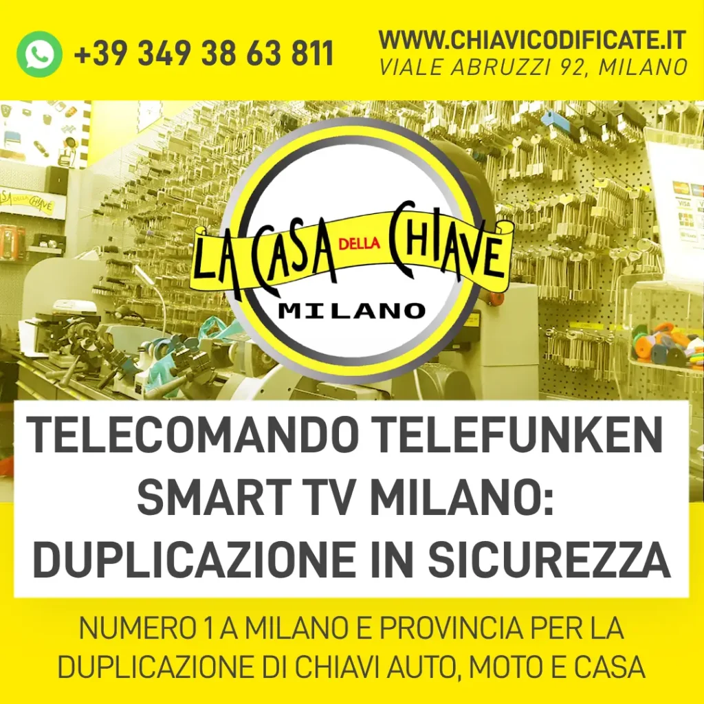 Telecomando Telefunken Smart TV Milano duplicazione in sicurezza