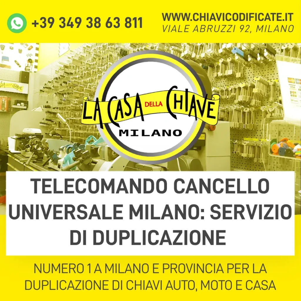 Telecomando cancello universale Milano servizio di duplicazione
