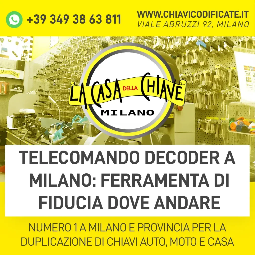 Telecomando decoder a Milano ferramenta di fiducia dove andare