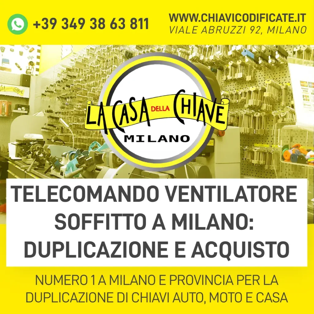 Telecomando ventilatore soffitto a Milano duplicazione e acquisto