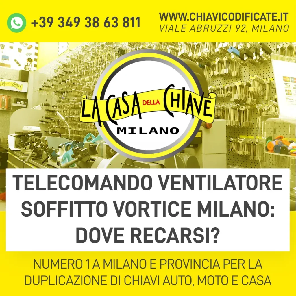 Telecomando ventilatore soffitto vortice Milano dove recarsi
