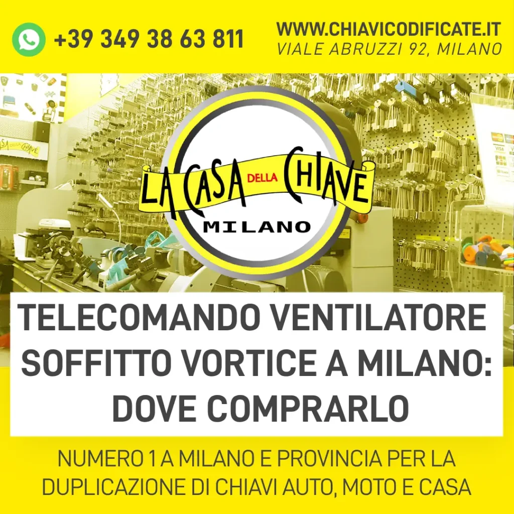 Telecomando ventilatore soffitto vortice a Milano dove comprarlo